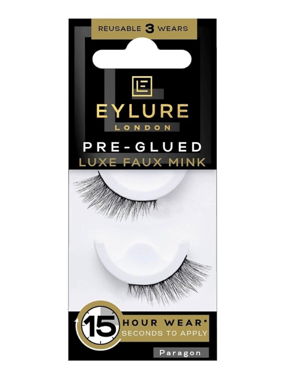 Bundle Of 4 Eylure Pre-Glued False Eyelashes Luxe Faux Mink In Paragon